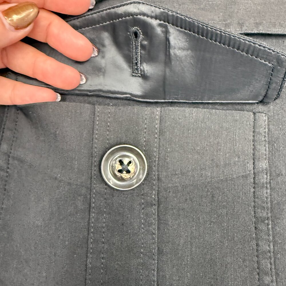 EUC Women's BROOKS BROTHERS‎ Belted Linen Blazer Black | Size 6 - Picture 6 of 11